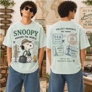 Snoopy Around The World Travel Adventure Shirt