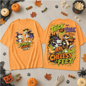 Snoopy Cheetah Vampire Halloween Candy Cheesy Feet Shirt