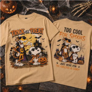 Snoopy Cheetah Vampire Halloween Trick Or Treat Shirt