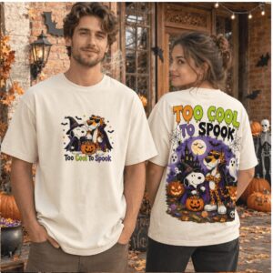 Snoopy Cheetah Witch Halloween Castle Too Cool Shirt