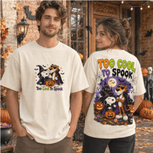Snoopy Cheetah Witch Halloween Castle Too Cool Shirt