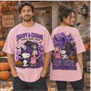 Snoopy Courage The Cowardly Dog Spooky Night Shirt