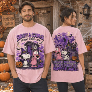 Snoopy Courage The Cowardly Dog Spooky Night Shirt