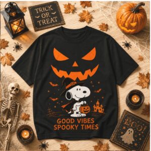 Snoopy Halloween Pumpkin Witch Spooky Vibes Shirt