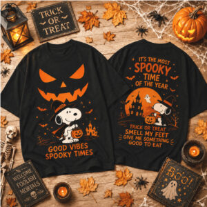 Snoopy Halloween Pumpkin Witch Spooky Vibes Shirt