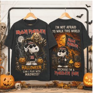 Snoopy Iron Maiden Halloween Rock Band Shirt