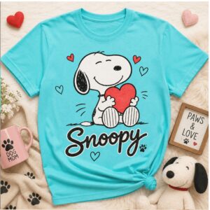 Snoopy Love Heart Jar Jam Valentine Cute Graphic Shirt