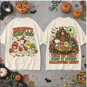 Snoopy M And M Halloween Wagon Trick Or Treat Shirt
