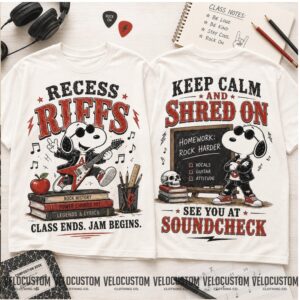 Snoopy Rock Music Guitar School Shirt