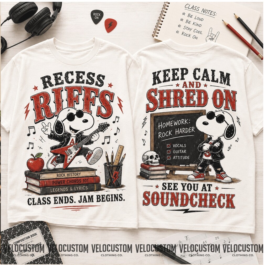 Snoopy Rock Music Guitar School Shirt Snoopy Rock Music Guitar School Shirt