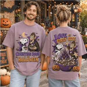Snoopy Vampire Halloween Pumpkin Cereal Bowl Shirt