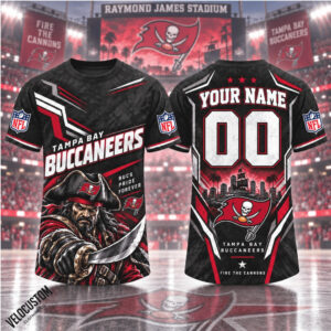 Tampa Bay Buccaneers Football Pirate Mascot Custom Baseball Shirt