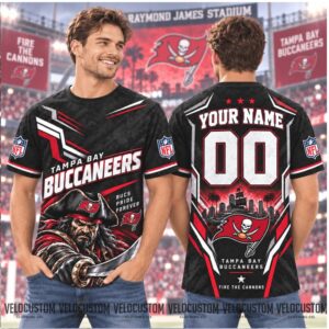 Tampa Bay Buccaneers Football Pirate Mascot Custom Baseball Shirt