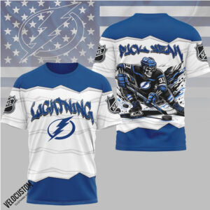 Tampa Bay Lightning Hockey Puck Seam Skull Jersey Shirt