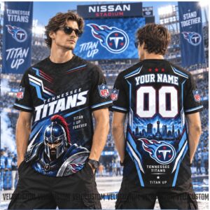 Tennessee Titans Football Warrior Mascot Custom Baseball Shirt