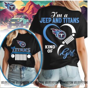 Tennessee Titans Jeep Heartbeat Kind Of Girl Shirt