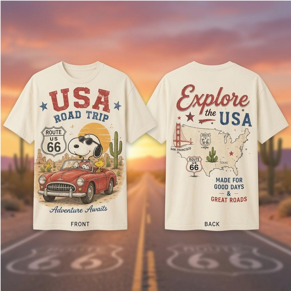 USA Road Trip Snoopy Route 66 Adventure Vintage Shirt USA Road Trip Snoopy Route 66 Adventure Vintage Shirt
