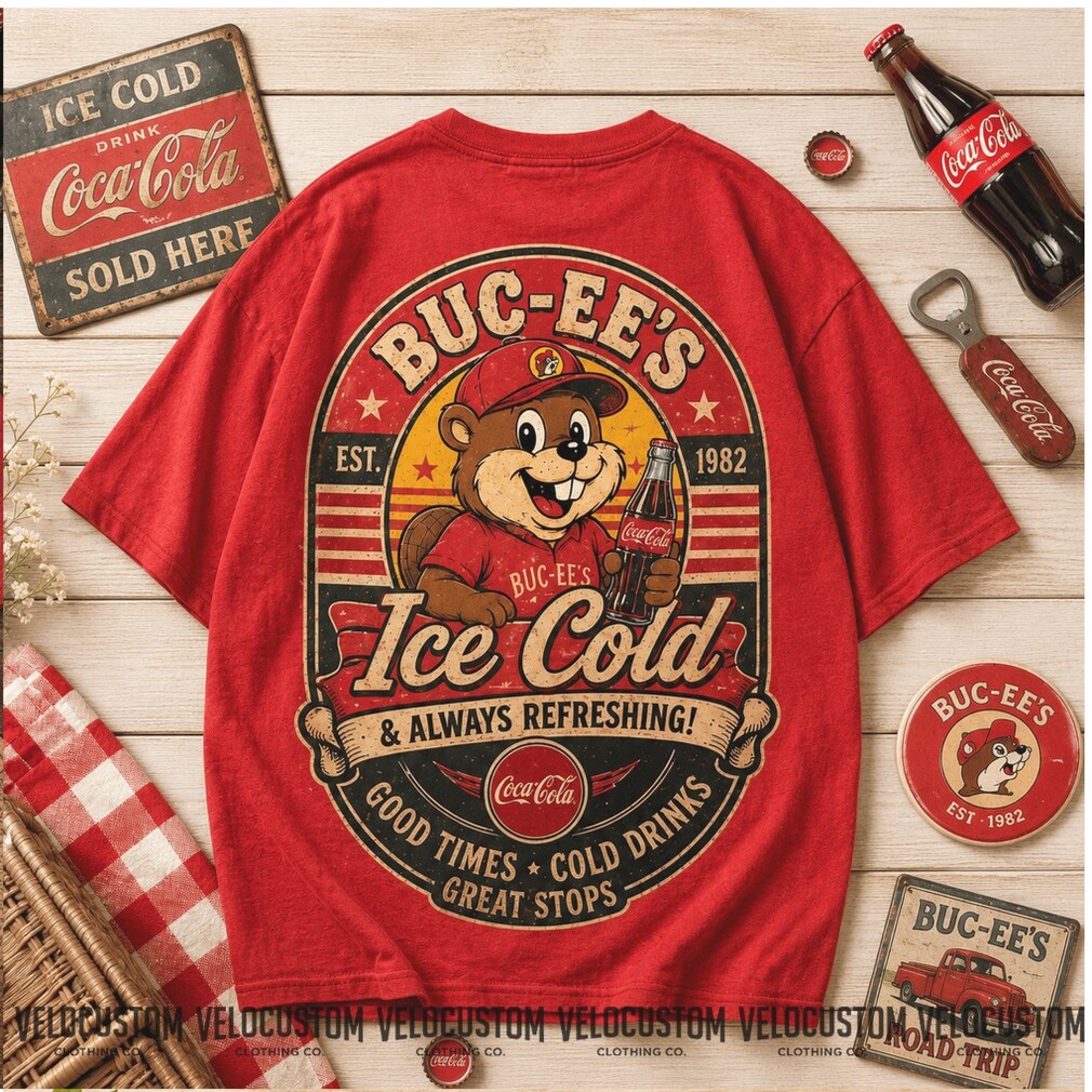 Buc ees Coca Cola Beaver Mascot Ice Cold Refreshing Road Trip Vintage Red Shirt Buc ees Coca Cola Beaver Mascot Ice Cold Refreshing Road Trip Vintage Red Shirt