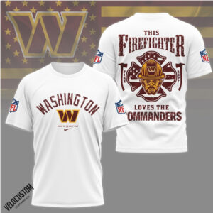Washington Commanders Firefighter American Flag Fire Department Shirt
